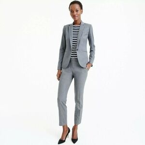 J. Crew 1035 Super 120's Women's Gray One Button Blazer Wool Suit Size 2 NWT